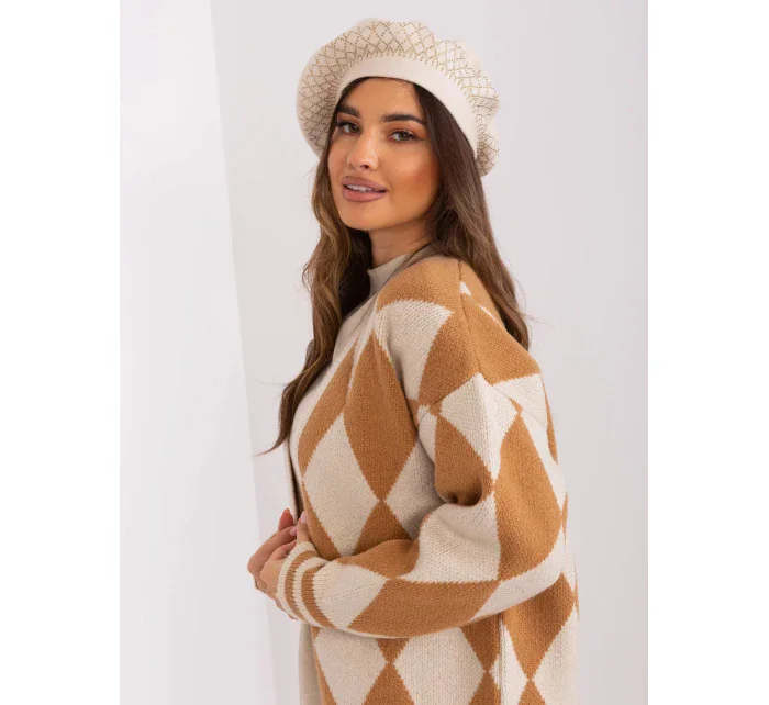 Světle béžová čepice model 20724709 béžová - FPrice Světle béžová čepice model 20724709 béžová - FPrice