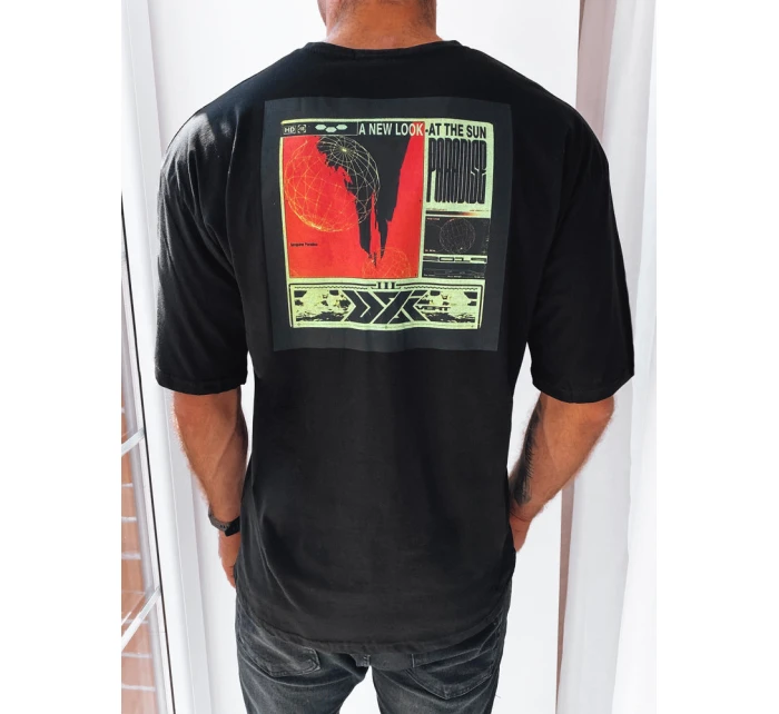 Pánske tričko s potlačou čierne FashionStreet RX5304