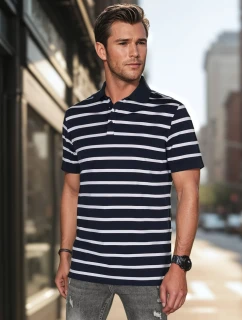 Pánska pruhovaná polokošeľa tmavomodrá FashionStreet PX0637