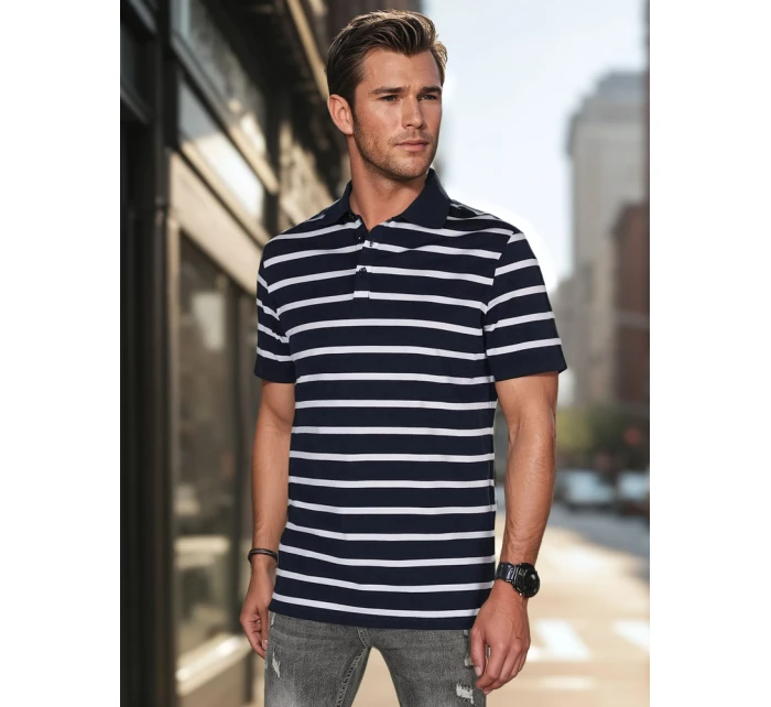 Pánská pruhovaná polokošile tmavě modrá Dstreet model 21987894 - FashionStreet