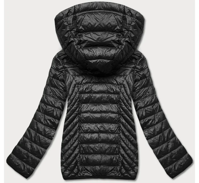 Černá dámská prošívaná bunda pro přechodné období model 17987609 - J.STYLE Černá dámská prošívaná bunda pro přechodné období model 17987609 - J.STYLE