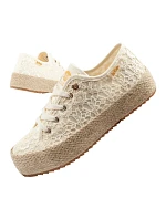 Lee Cooper Dámske šnurovacie športové topánky Beige Dámske tenisky na platforme