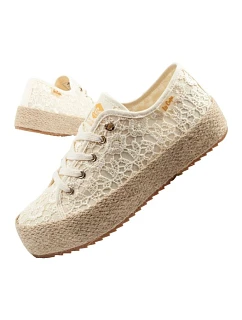 Lee Cooper Dámske šnurovacie športové topánky Beige Dámske tenisky na platforme