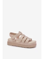 Dámské Sandály Na Platformě Eko Semišové Béžové model 21696093 - Boto Dámské Sandály Na Platformě Eko Semišové Béžové model 21696093 - Boto