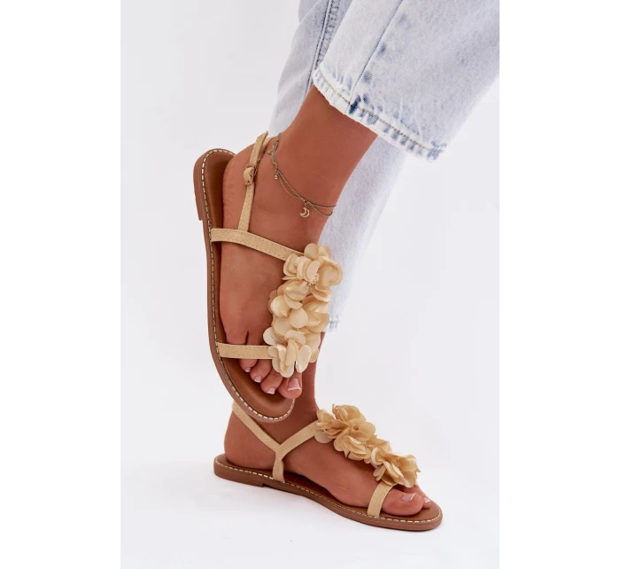 Dámské sandály Ploché s Ozdobnými Zlaté model 21961016 - Boto