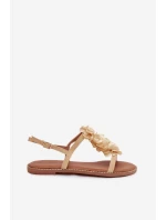 Dámské sandály Ploché s Ozdobnými Zlaté model 21961016 - Boto