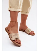 Dámské ploché béžové pantofle Fendi