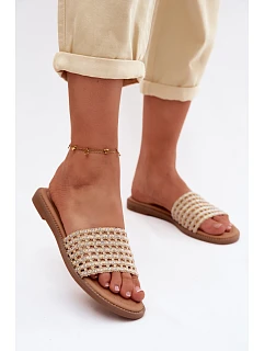 Dámské ploché béžové pantofle Fendi