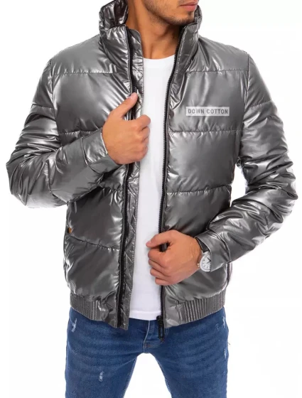 Pánska zimná bunda TX3860 Dark grey silver - Dstreet