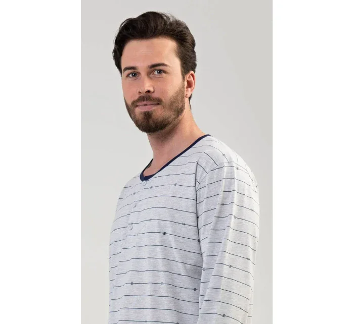 Pánska nočná košeľa s dlhým rukávom Filip