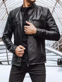 Pánska kožená bunda čierna FashionStreet TX4228