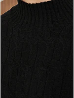 Dámske sveterové minišaty s rolákom, čierne, FashionStreet MY2604