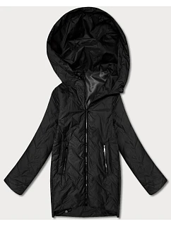 Dámska ľahká prešívaná bunda s kapucňou Goodlookin Black (B8588-1)