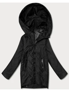 Dámska ľahká prešívaná bunda s kapucňou Goodlookin Black (B8588-1)