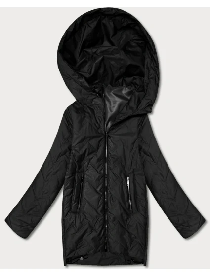 Dámska ľahká prešívaná bunda s kapucňou Goodlookin Black (B8588-1)