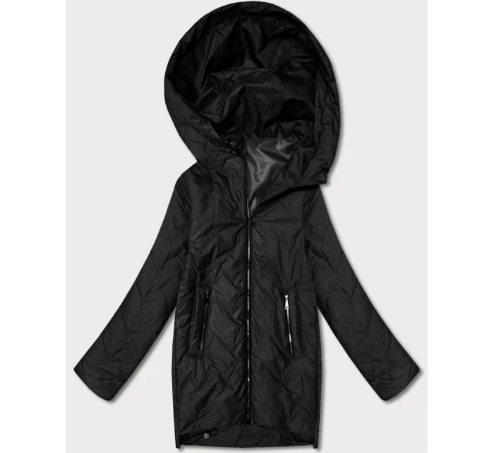 Dámska ľahká prešívaná bunda s kapucňou Goodlookin Black (B8588-1)