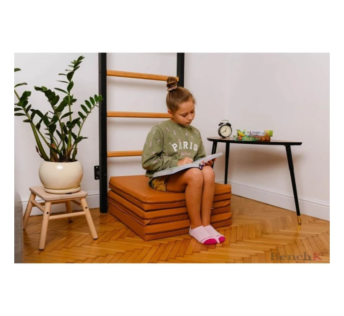 SKLADACÍ GYMNASTICKÝ MATRAC HNEDÝ 180CM LAVIČKA