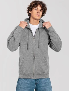 Fruit of the Loom Iconic Premium Hooded Sweat Jacket Mikina s kapucňou z hrubej bavlny 16.2286 athletic heather