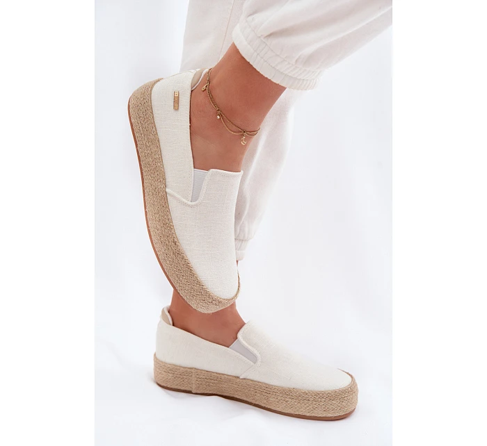 Dámské espadrilky na platformě Big Star TT274090 Ecru