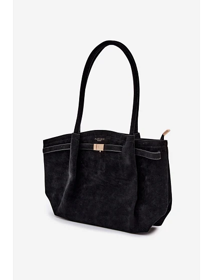 Shopper kabelka z eko semiše Černá Elleea