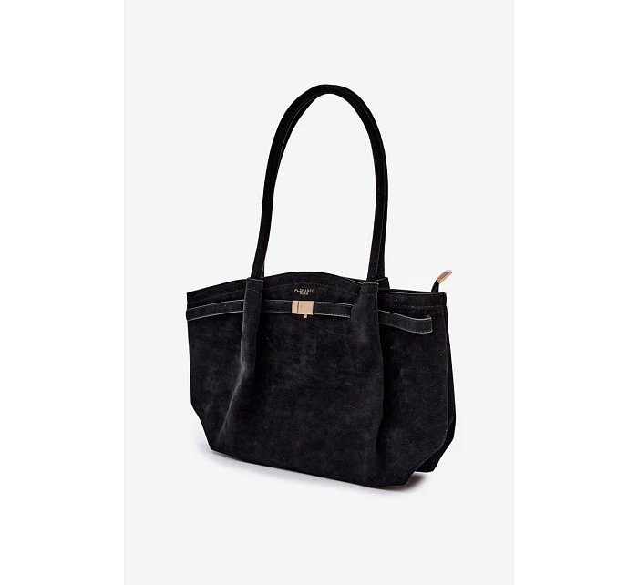 Shopper kabelka z eko semiše Černá Elleea