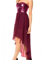 Dámské společenské šaty model 15042381 s asymetrickou sukní fialové Fialová - Mayaadi Dámské společenské šaty model 15042381 s asymetrickou sukní fialové Fialová - Mayaadi