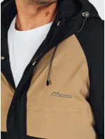 Pánská zimní bunda s kapucí v barvě camel Dstreet model 21991402 - FashionStreet
