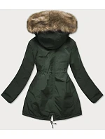 Dámska obojstranná zimná bunda khaki (w557big) Dámska obojstranná zimná bunda khaki (w557big)