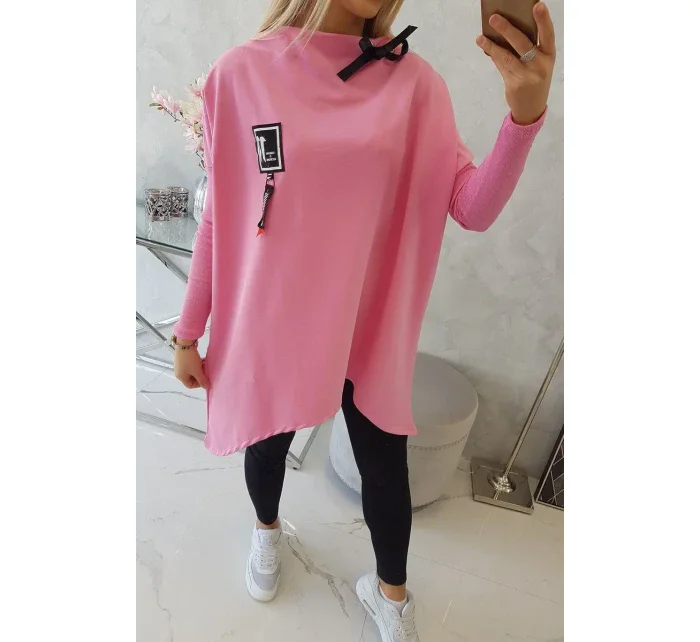 Oversize mikina s asymetrickými bokmi svetlo ružová Oversize mikina s asymetrickými bokmi svetlo ružová