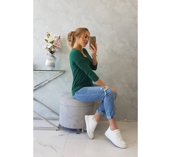 Halenka s výstřihem do V zelená Halenka s výstřihem do V zelená