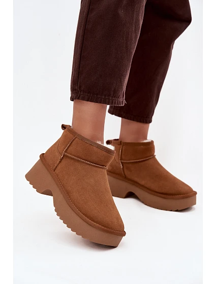 Sněhule z přírodního s podšívkou Camel model 21714776 - Boto