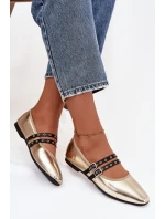 Dámské baleríny s zlatými pásky model 21744625 - Boto