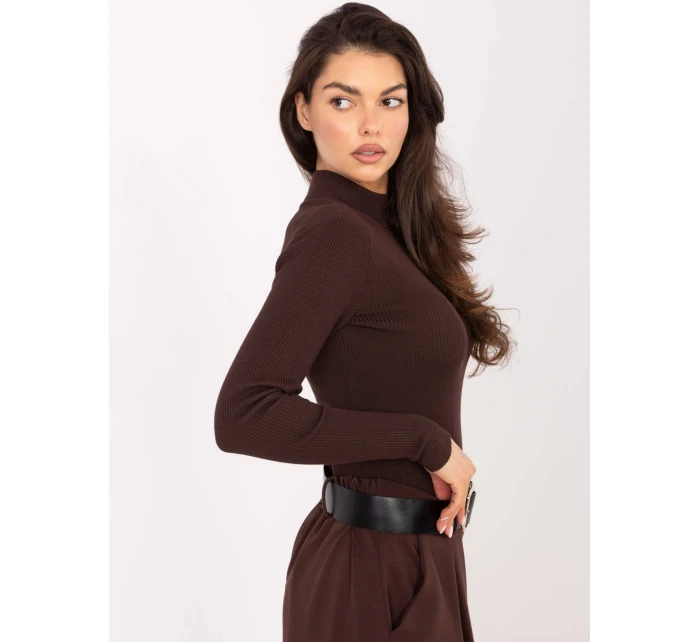 Jumper D93050Z90814A tmavohnedý
