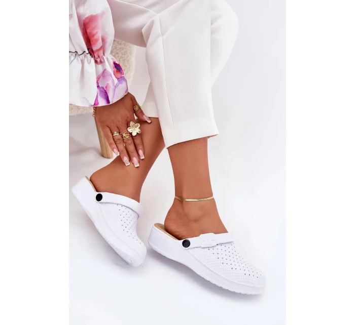 Dámske penové dreváky Faylina - biele