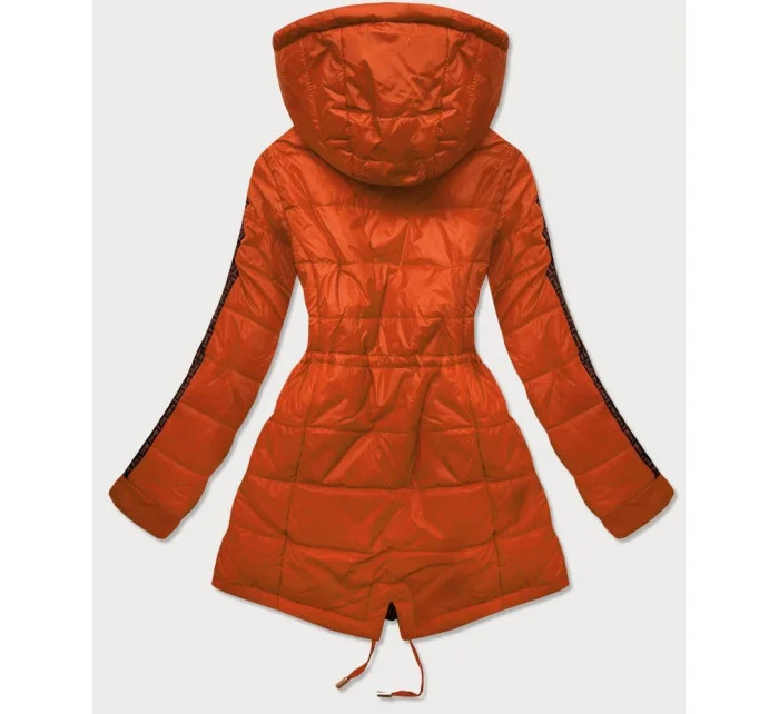Oranžová obojstranná dámska bunda (W556-1)