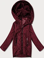 Dámska ľahká prešívaná bunda s kapucňou Goodlookin Dark Red (B8588-27)