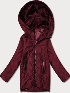 Lekka kurtka damska pikowana z kapturem Goodlookin ciemny czerwony (B8588-27)