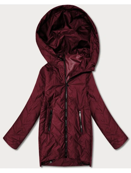 Dámska ľahká prešívaná bunda s kapucňou Goodlookin Dark Red (B8588-27)