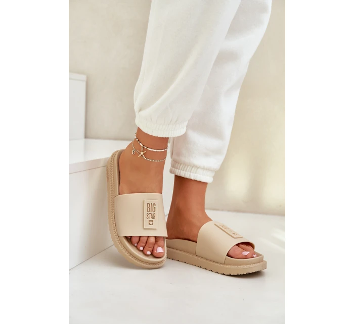 Klapki Damskie Big Star LL274A210 Beżowe
