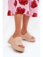 dámské sandály na platformě a klínu béžové model 21688536 - Boto dámské sandály na platformě a klínu béžové model 21688536 - Boto