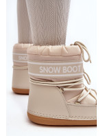 Dámske béžové snehové topánky so šnúrkami Soia