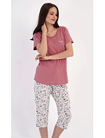 Dámské pyžamo kapri model 22405186 - Vienetta Dámské pyžamo kapri model 22405186 - Vienetta
