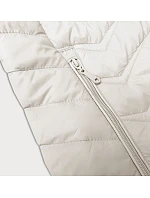 Dámská prošívaná bunda v barvě ecru s kapucí model 21001836 - J.STYLE Dámská prošívaná bunda v barvě ecru s kapucí model 21001836 - J.STYLE