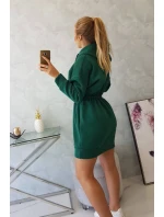 Zateplené šaty s kapucňou tmavo zelené Zateplené šaty s kapucňou tmavo zelené