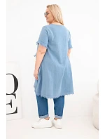 Dámske bavlnené šaty s dlhším chrbtom a vreckom Denim