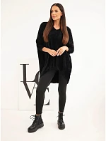 Dámský svetr Plus Size s výstřihem do V černý Dámský svetr Plus Size s výstřihem do V černý