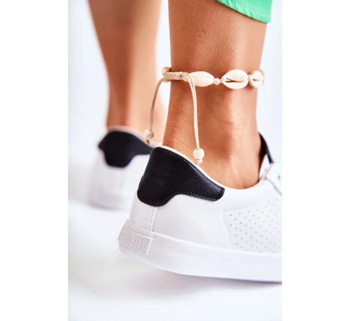 Damskie Skórzane Tenisówki BIG STAR HH274071 Biało-Czarne Damskie Skórzane Tenisówki BIG STAR HH274071 Biało-Czarne