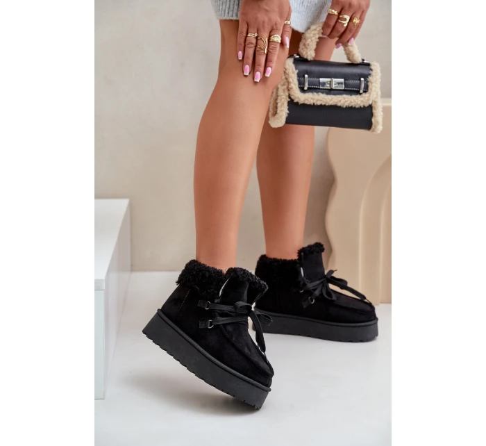 Śniegowce Damskie Na Platformie Z Futerkiem Typu Branek Czarne Ciabellae Śniegowce Damskie Na Platformie Z Futerkiem Typu Branek Czarne Ciabellae