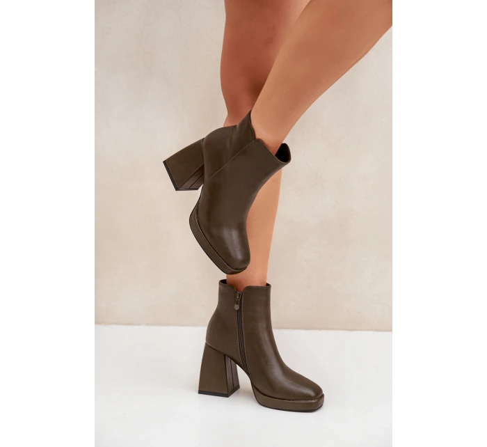 Boty Na Vysokém Podpatku Eko Kůže Tmavě Zelené model 21681576 - Boto