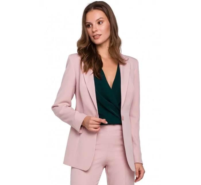 K036 Blejzer s jednou zadnou časťou - krepovo ružový K036 Blejzer s jednou zadnou časťou - krepovo ružový